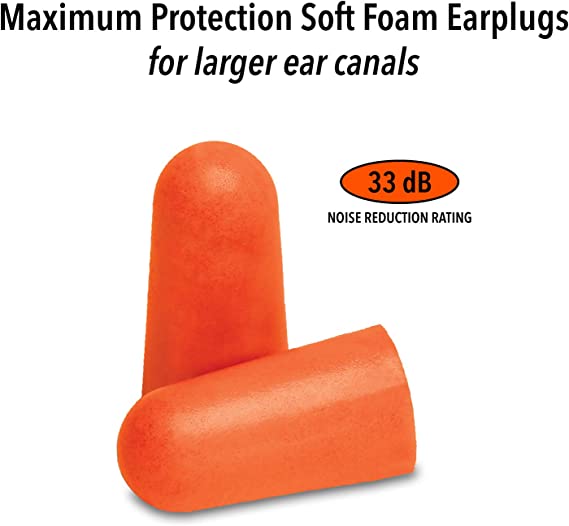 Equate Ultimate Fit, Soft Foam Earplugs, 33 dB Noise Reduction