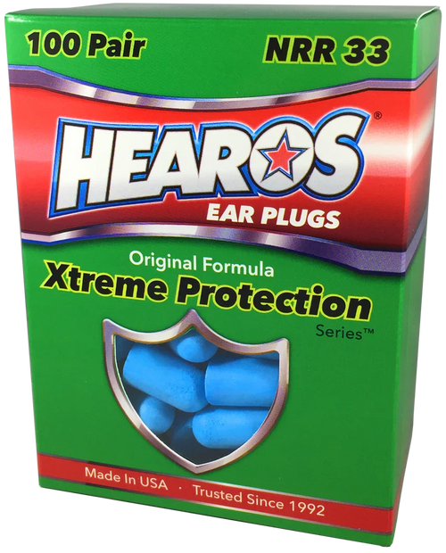 Hearos Original Formulation Xtreme Protection Ear Plugs (NRR 33 | 100 Pairs)