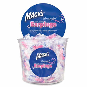 Macks Dreamgirl Soft Foam Ear Plugs (NRR 30 | Tub of 100 Pairs)