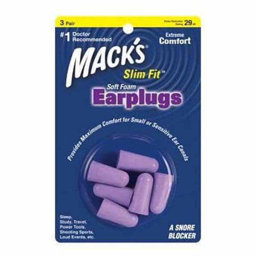 Macks Slim Fit Smaller Soft Foam Ear Plugs (NRR 29 | 3 Pairs)